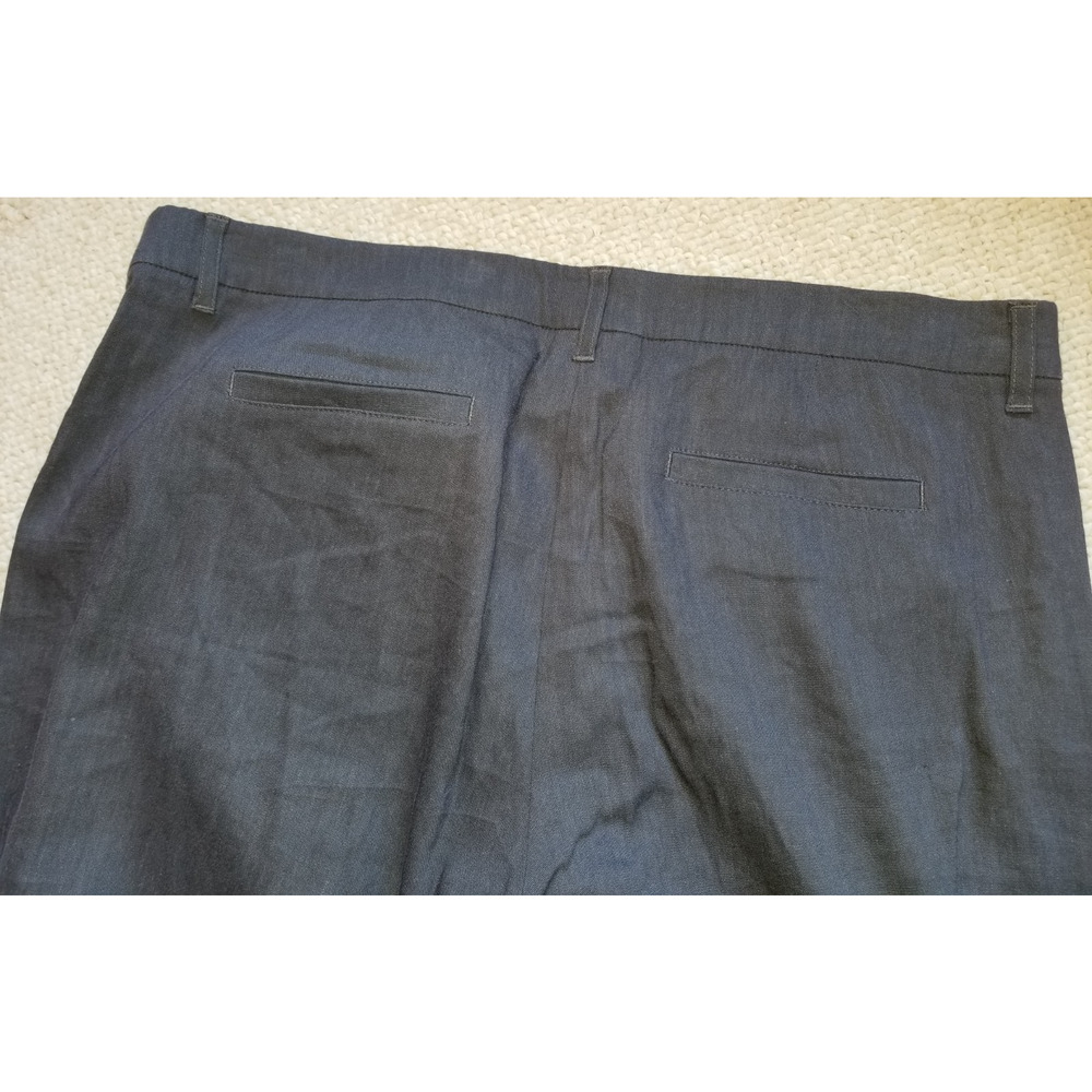 Womens Pants-J. JILL-dark gray "linen stretch" straight leg Classic Resort-14 - Picture 3 of 4